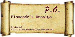 Plancsák Orsolya névjegykártya